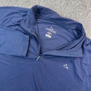 Merino Blend Paradox Baselayer 1/4 Zip‎ Performance Shirt Men's L Navy Blue Hike